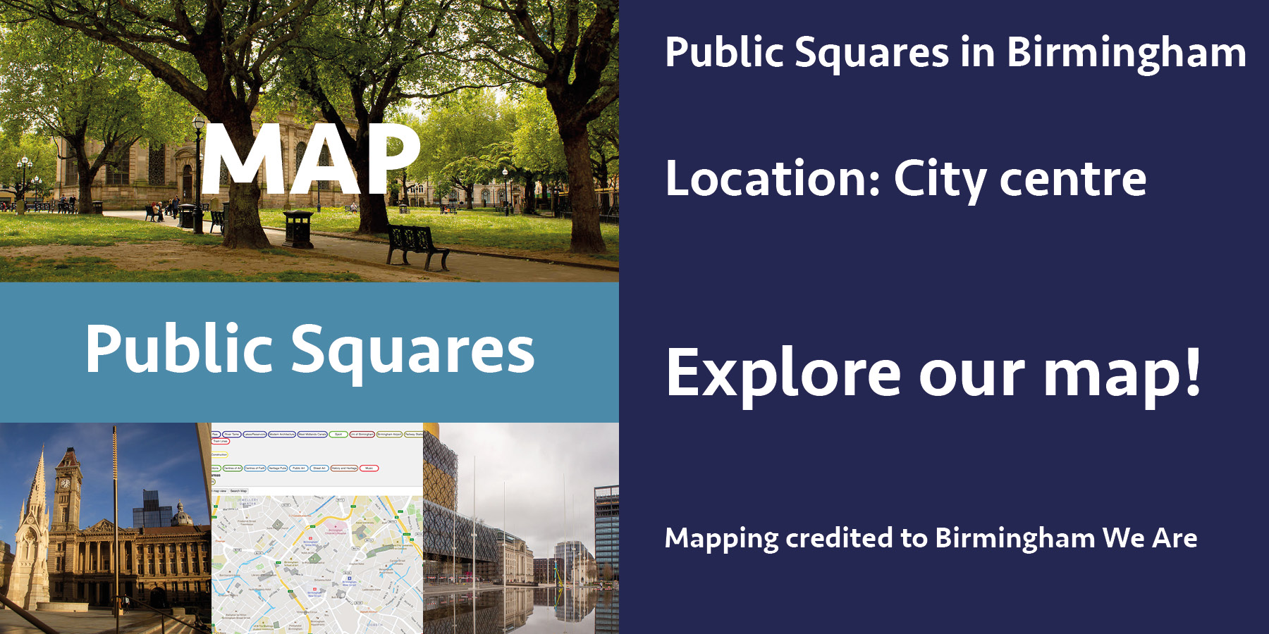 Public squares map in birmingham